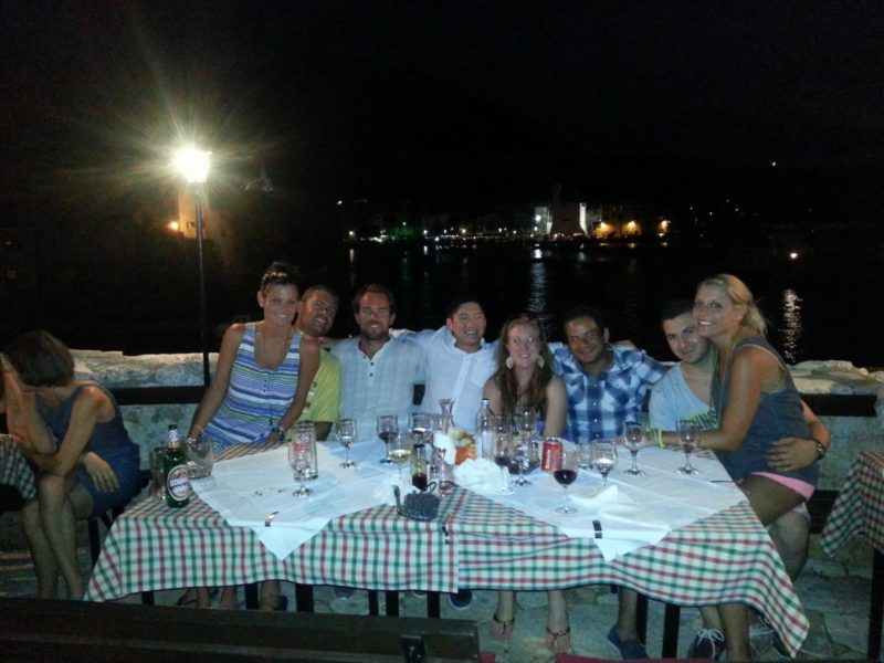 Dinner with our Croatia Yacht Week friends