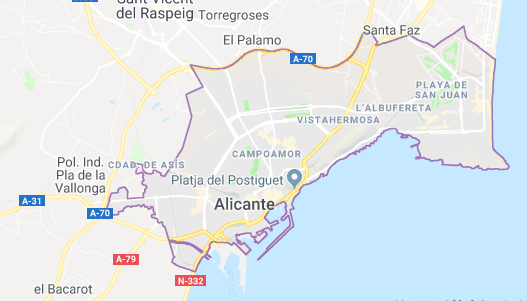 Alicante Spain Map